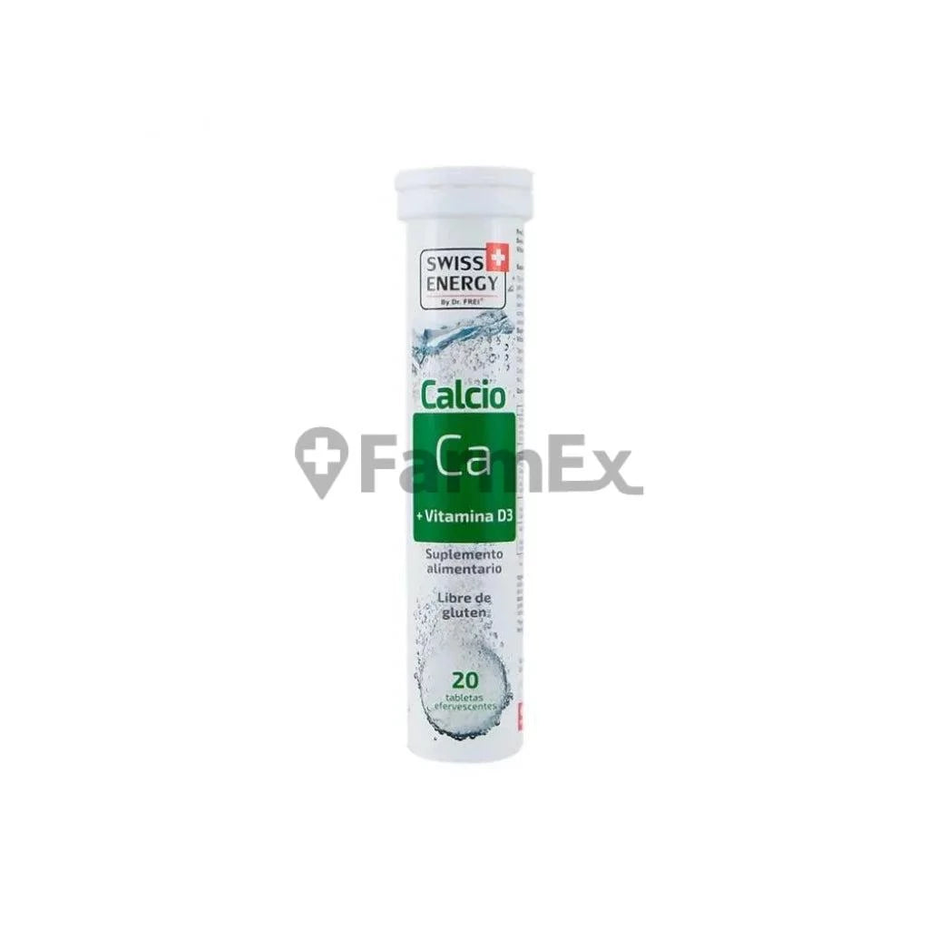 Calcio + Vitamina D3 Tubo "Sabor Naranja" x 20 tabletas efervescentes swiss energy